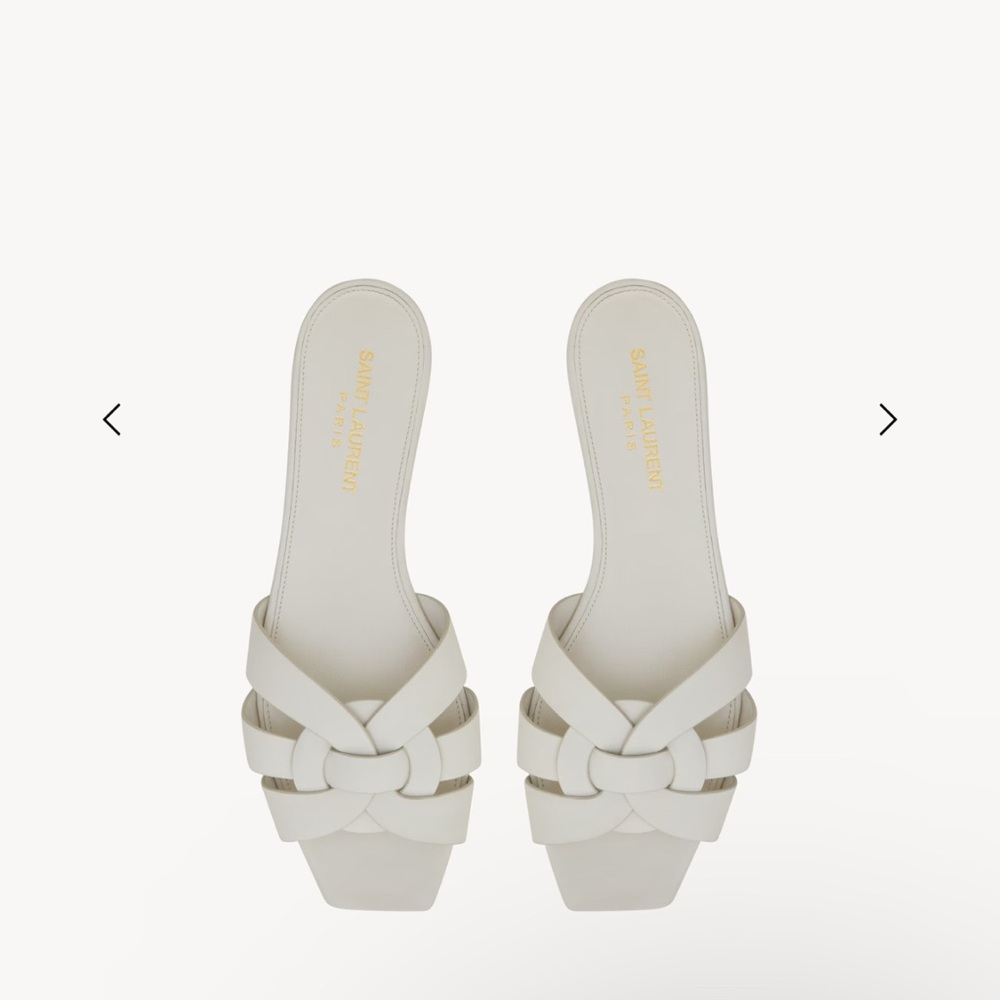 Saint Laurent Tribute White Sandals - size 8